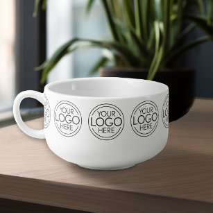 Mug À Soupe Ajouter Votre Logo Entreprise Moderne Minimaliste