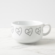Doodles Black Hearts Saint-Valentin