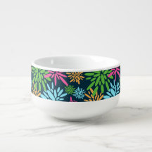 Feux Abstraits colorés Fleurs Soupe Mug