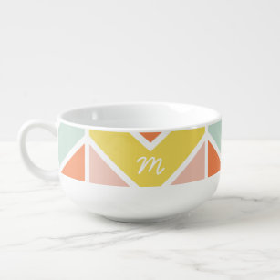 Mug À Soupe Monogramme   Chevron joyeux par Origami Prints