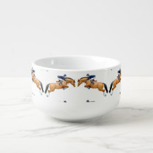 Montrez La Mug De Soupe Équestre Du Cheval De Jump