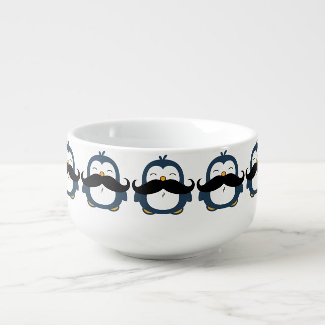 Mug À Soupe Moustache Penguin (Devant)
