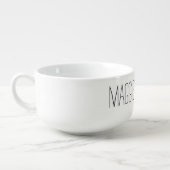 Mug À Soupe Nom personnalisé simple noir blanc (Droite)