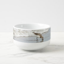 Sandpipers sur la plage Photo Soup Bowl