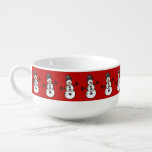 Mug À Soupe Snowman<br><div class="desc">Illustration pour Christmas with cute,  smiley snowman decoration. C'est possible to change the background color and to add different one to the design with your choice.</div>