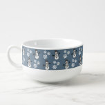 Mug À Soupe Snowman<br><div class="desc">Les Seamless sont des illustration pour Christmas with cute,  smiley snowman and white stars decoration. C'est possible to change the background color and to add different one to the design with your choice.</div>