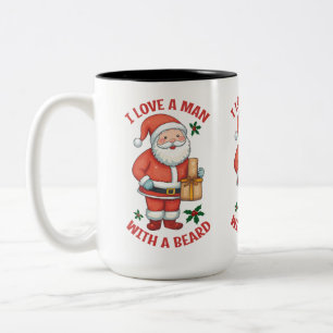 Mug à thème de Noël : "J'AIME UN HOMME AVEC UNE BA