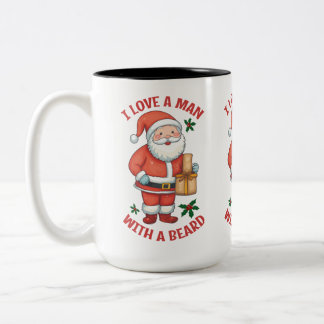 Mug à thème de Noël : "J'AIME UN HOMME AVEC UNE BA
