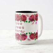 Mug à thème Love Grows Here pour café ou thé (Devant droit)