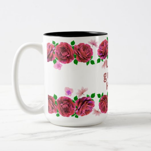 Mug à thème Love Grows Here pour café ou thé (Gauche)