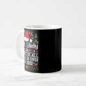 Mug À tous mes proches sous le gui avec des baisers - (Devant gauche)
