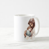 Mug A travers Jésus, la force se trouve Luxe (Devant droit)