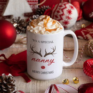 Mug À une nounou spéciale Joyeux Noël Cerf Horn