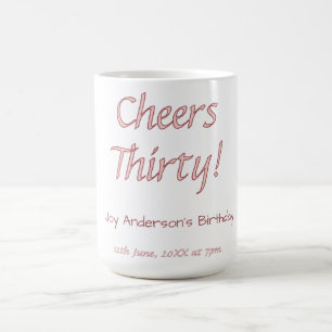 Mug à votre santé trente rose maron nom tendance anniv