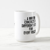 Mug a writer concocts a different story for every read (Devant droit)