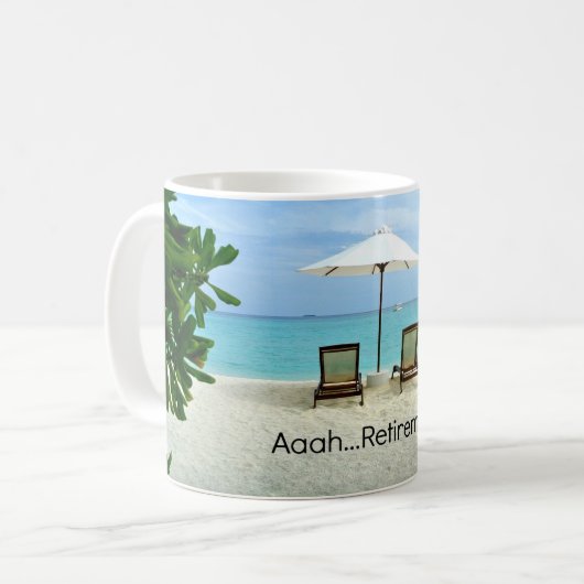 Mug Aaah...retraite, Détente à la plage (Devant gauche)