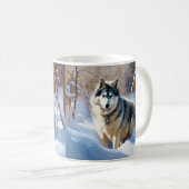 Mug Aaskan Malamute Laisser Il Neige Noël (Devant droit)