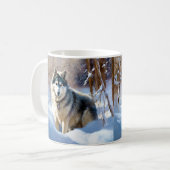 Mug Aaskan Malamute Laisser Il Neige Noël (Devant gauche)