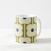 Mug Abacus Eyelet Fleur Latéral Olive et Bleu (Devant droit)