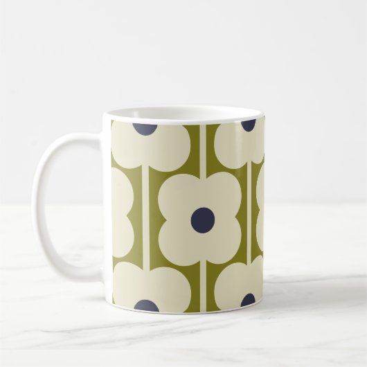 Mug Abacus Eyelet Fleur Latéral Olive et Bleu (Gauche)