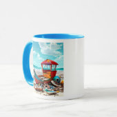 Mug Abandon de bateau de plage Wreckage AI généré art (Devant gauche)