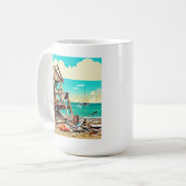 Mug Abandon de bateau de plage Wreckage AI généré art (Devant gauche)