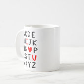 Mug Abc Alphabet I Love You Englieacher Valentines  (Devant gauche)