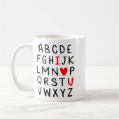 Mug Abc Alphabet I Love You Englieacher Valentines  (Gauche)