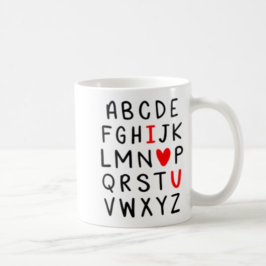 Mug Abc Alphabet I Love You Englieacher Valentines  (Droite)
