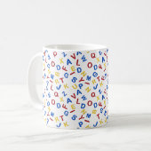 Mug ABC Alphabet rouge jaune bleu (Devant gauche)