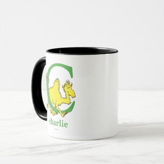 Mug ABC du Dr Seuss : Lettre C - Vert| Ajouter votre n (Devant gauche)