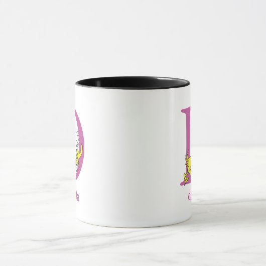 Mug ABC du Dr Seuss : Lettre D - Violet | Ajouter Votr (Centre)