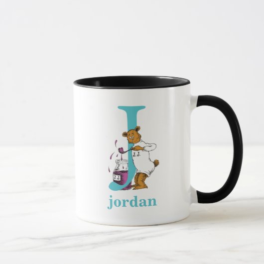 Mug ABC du Dr Seuss : Lettre J - Turquoise | Ajouter V (Droite)