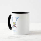 Mug ABC du Dr Seuss : Lettre V - Bleu | Ajouter Votre (Devant gauche)