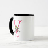 Mug ABC du Dr Seuss : Lettre V - Rose | Ajouter Votre (Devant gauche)