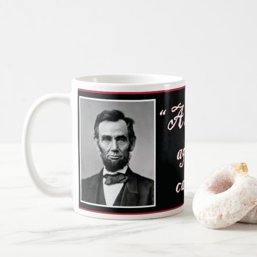 Mug Abe Lincoln Une Maison Divisée Contre Elle-Même (Avec donut)