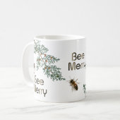 Mug Abee Joyeux Noël À feuillage persistant apiculteur (Devant gauche)