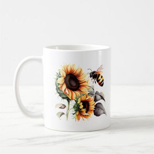Mug Abee Parmi Les Tiges De Fleurs De Soleil (Gauche)