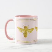 Mug Abeille à bosse rose en or (Gauche)