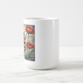 Mug Abeille à verre coloré fleur de pavot vibrante œil (Centre)