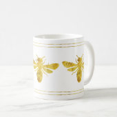 Mug Abeille Bourdon Dorée Blanche (Devant droit)
