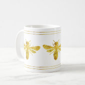 Mug Abeille Bourdon Dorée Blanche (Devant gauche)
