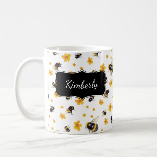 Mug Abeille de bosse personnalisée (Gauche)