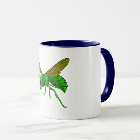 Mug Abeille de guêpe verte et citron vert (Devant droit)