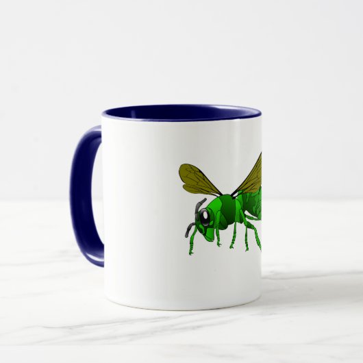 Mug Abeille de guêpe verte et citron vert (Devant gauche)