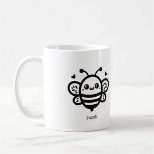 Mug Abeille de miel doux - Kawaii Nursery Line Art