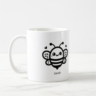 Mug Abeille de miel doux - Kawaii Nursery Line Art