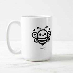 Mug Abeille de miel doux - Kawaii Nursery Line Art
