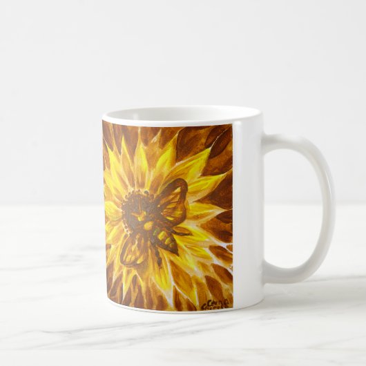 Mug Abeille de miel et fleur jaune (Droite)