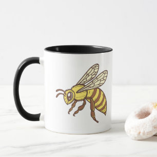 Mug Abeille de miel jaune Queen Flying